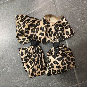 Oversized Leapord Hair Bow Clip 2 pieces